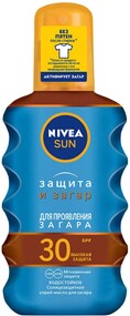 Масло-спрей для загара Nivea Sun Защита и загар водостойкое Spf 30, 200 мл