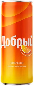 Газированный напиток Добрый апельсин с витамином С Мултон 0,33л