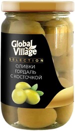 Оливки зеленые Global Village Selection с косточкой 300г