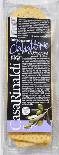 Хлебцы Casa Rinaldi Чиабаттини классические 140г 140г Италия