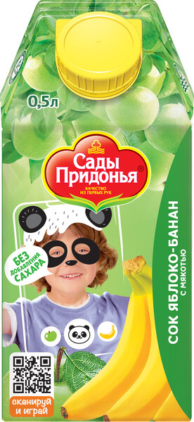 Д/п сок САДЫ ПРИДОНЬЯ яблочно-банановый с мякотью восст. 500мл