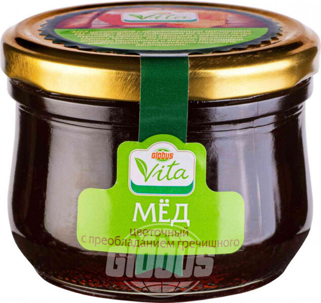 Мёд цветочный с преобладанием гречишного Глобус Вита, 270 г