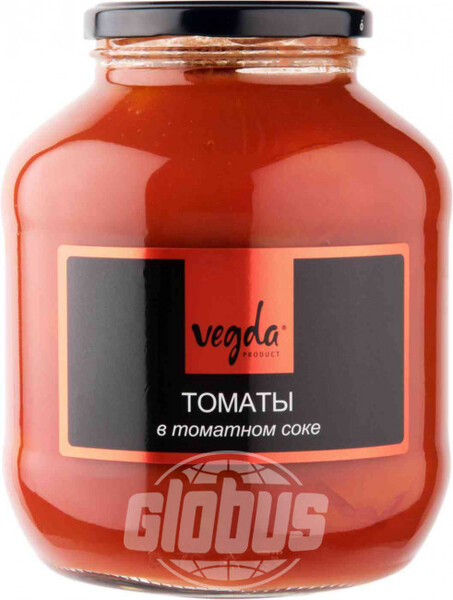 Томаты неочищенные Vegda product в томатном соке, 1500 мл