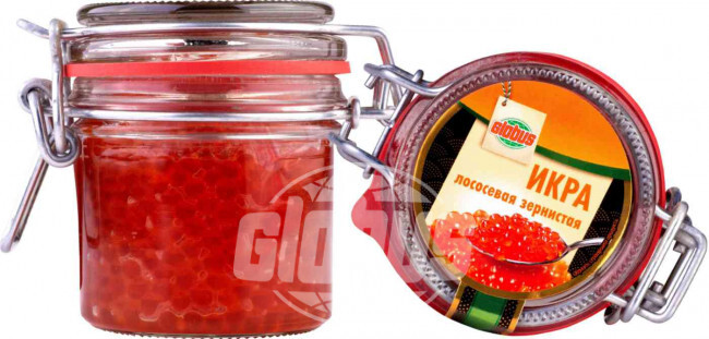 Икра лососевая красная зернистая Глобус, 90 г