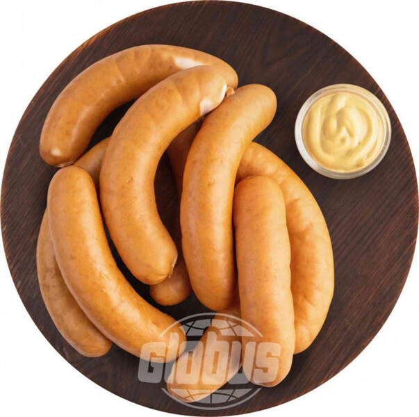 Сардельки ветчинные Глобус с сыром, 1 упаковка (500-700 г)