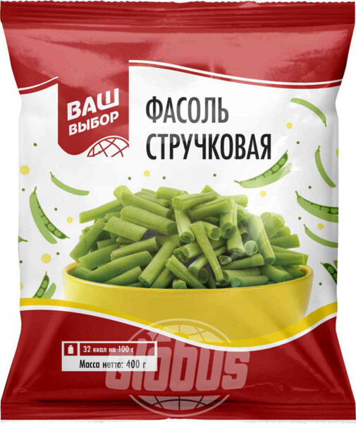Фасоль стручковая замороженная Ваш выбор резаная, 400 г