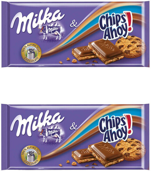 Шоколад молочный Milka Chips Ahoy  с кусочками печенья, 100 гр.