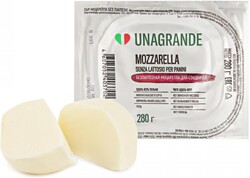 Сыр моцарелла безлактозный UNAGRANDE для сэндвичей 45%, 280г БЗМЖ
