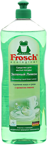 Средство для мытья посуды Frosch Зеленый Лимон, 1л Германия