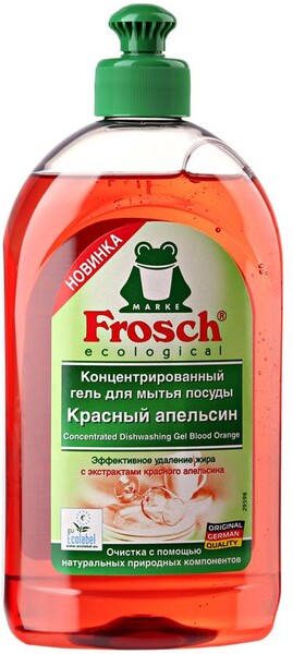 Гель для мытья посуды Frosch Красный Апельсин концентрированный Werner & Mertz 500мл Германия