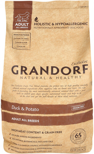 Сухой корм для собак Grandorf Adult all Утка с бататом 12кг