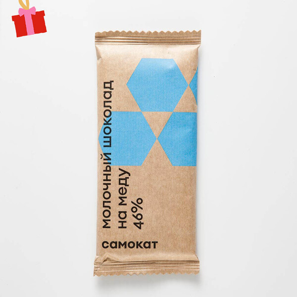 Шоколад Самокат на меду, молочный, 46%, 70 г