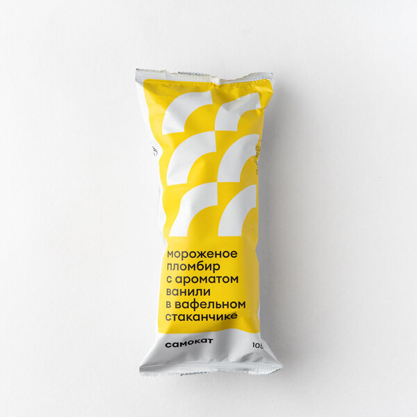 Мороженое Самокат пломбир, с ароматом ванили, в вафельном стаканчике, 15%, 105 г
