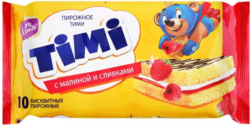 Пирожные Konti Тими с малиной и сливками 330 гр