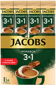 Кофе порционный растворимый Jacobs 3 в 1 Классика 24 пакетика по 12 г