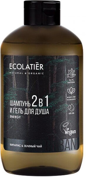 Шампунь-гель для душа Ecolatier 2 в 1 Кипарис Зеленый чай 600 мл
