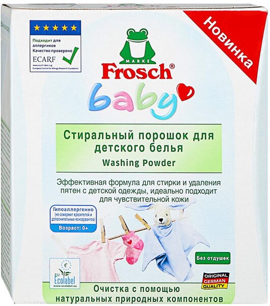 Стиральный порошок для детского белья Frosch baby, 1,08 кг