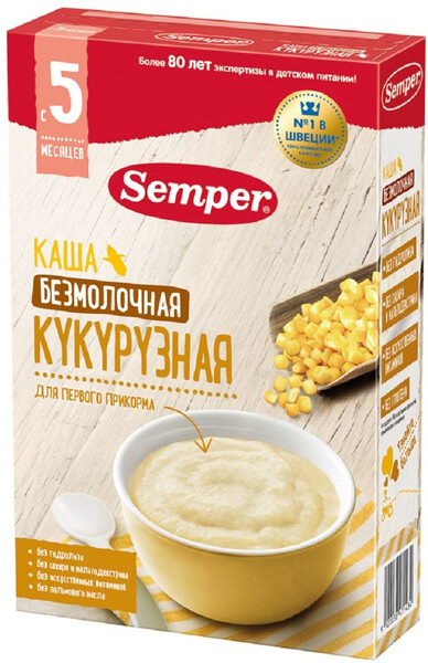 Каша Semper Кукурузная безмолочная 180г