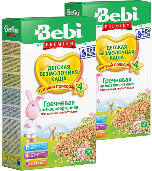 Каша Bebi Premium без молока гречневая с 4 мес 200г