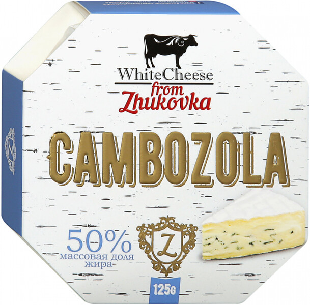 Сыр White Cheese from Zhukovka Камбоцола с голубой плесенью 50% 125г
