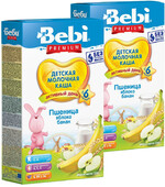 Каша Bebi Premium мол. пшеница/яблоко/банан с 6 мес 250г