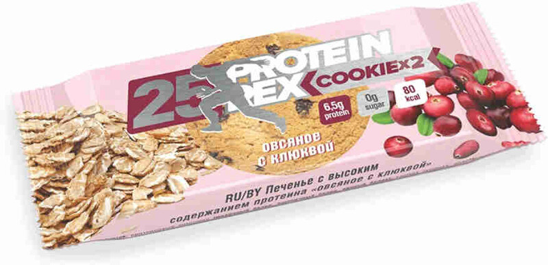 Печенье протеиновое Protein Rex Сookie овсяное с клюквой, 50 г