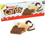 Шоколадно-молочное печенье Kinder Cards (Германия), 128г