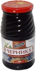 Ягода протертая Стоевъ Черника протертая с сахаром, 280 гр., стекло