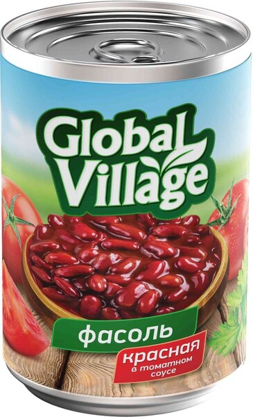 Фасоль красная Global Village в томатном соусе 425мл