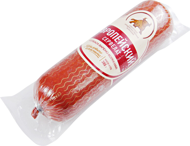 Колбаса копчено-вареная СПК Сервелат Европейский, 380г