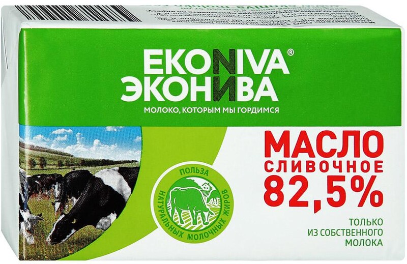 Масло Эконива сливочное 82.5% 200 г