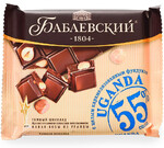 Шоколад темный Uganda с целым карамелизованным фундуком, «Бабаевский», 90 г, Россия