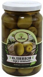 Оливки зеленые Amado с косточкой крупные, 350 гр., стекло