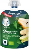 Пюре Gerber Organic с грушей яблоком и бананом без сахара с 6 месяцев 90 г