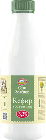 Кефир 3,2% Село Зелёное, 930 гр., пластиковая бутылка