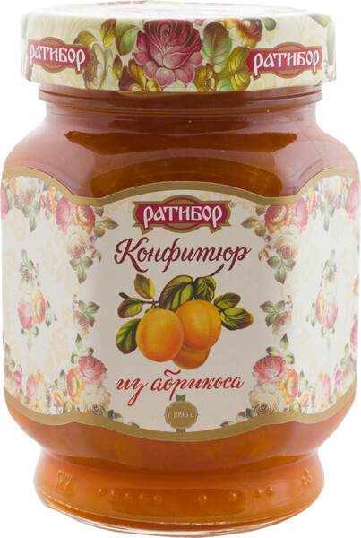 Конфитюр натуральный из абрикосов, Ратибор, 350 гр., стекло