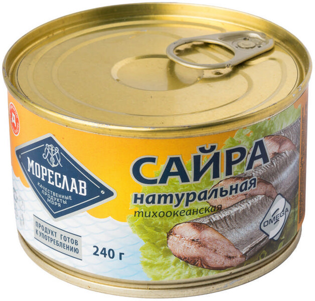 Сайра Мореслав тихоокеанская натуральная, 240 г