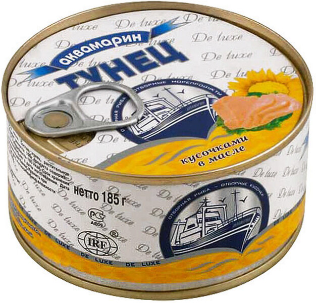 Тунец Аквамарин кусочками в масле, 185 г