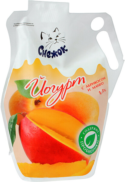 Йогурт питьевой Снежок с абрикосом и манго 1,5%, 900 г
