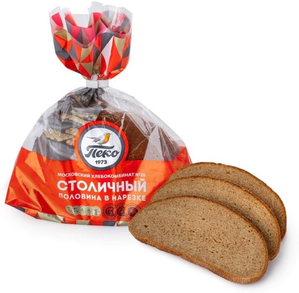 Хлеб Пеко Столичный ржано-пшеничный половинка 325 г в нарезке