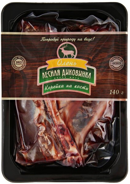 Корейка оленя на кости Лесная Диковинка замороженная в вакуумной упаковке 400-600 г