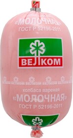 Колбаса вареная Велком Молочная ГОСТ в полиамиде, 0.50кг