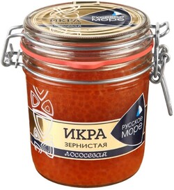 Икра красная лососевых рыб стекло 500г Русское море