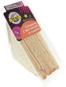 Сэндвич с белым хлебом ветчиной и сыром Магнолия 170г
