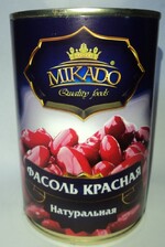 Фасоль красная Mikado в собственном соку ж/б, 0.43л
