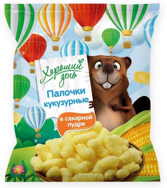 Палочки крупяные кукуруз.в сахарной пудре 120г Хороший день