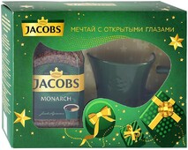 Подарочный набор Кофе растворимый Jacobs Monarch 95 г и Чашка с рисунком