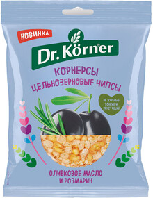 Чипсы Dr.Korner цельнозерновые кукурузно-рисовые с оливковым маслом и розмарином 50г
