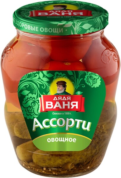 Ассорти Дядя Ваня томаты огурцы 0,68кг