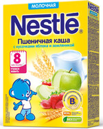Каша Nestle Молочная пшеничная Яблоко-Земляника с 8 меcяцев 200г